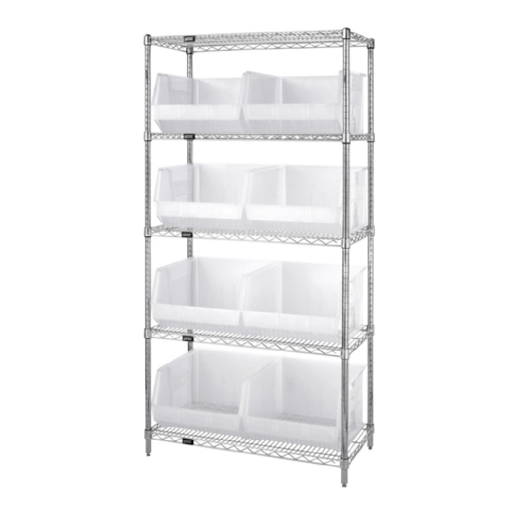 Quantum WR5-270CL Bin Wire Shelving System 42"L X 18"W X 74"H 800 Lbs. Capacity Per Shelf
