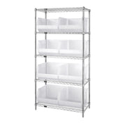 Quantum WR5-270CL Bin Wire Shelving System 42"L X 18"W X 74"H 800 Lbs. Capacity Per Shelf