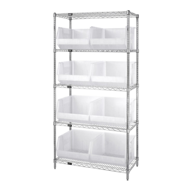 Quantum WR5-270CL Bin Wire Shelving System 42"L X 18"W X 74"H 800 Lbs. Capacity Per Shelf