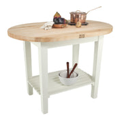 John Boos C-ELIP6030150-S Eliptical C-Table 60" X 30" X 35"H 1-1/2" Thick Edge Grain Butcher Block Top