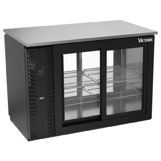 Victory VBBN48HC-GS-PT-B - Pass-Thru Back Bar Refrigerator, Two-section, 48"W X 27-7/8”D X 34"H