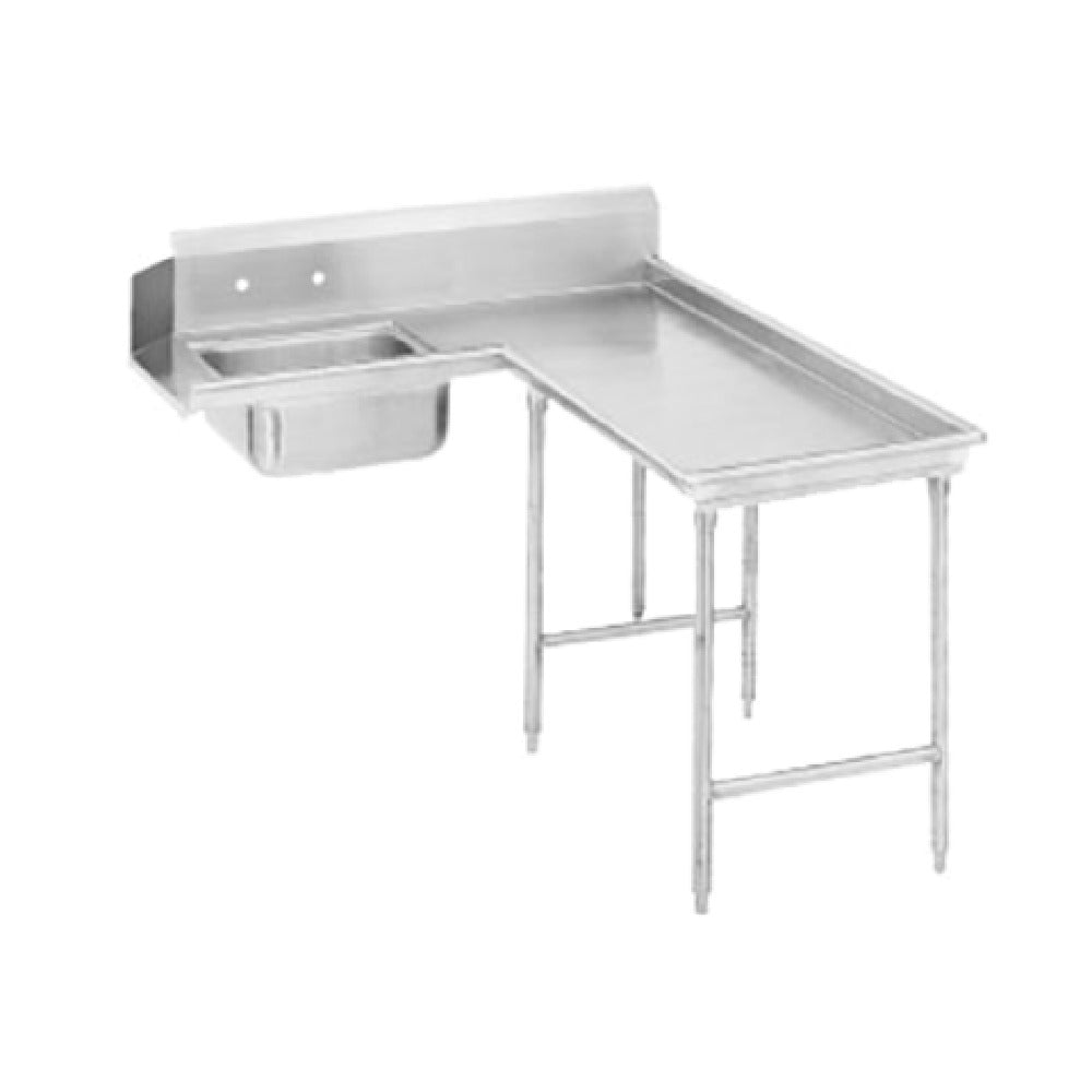 Advance Tabco DTS-G70-48R Island-Soil Dishtable L-shaped Attaches To Right Of Dish Machine Operator