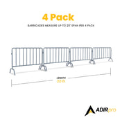 Alpine Industries ADIPR202-01-4-KIT1 Interlocking Barricade Steel (pack Of 4)