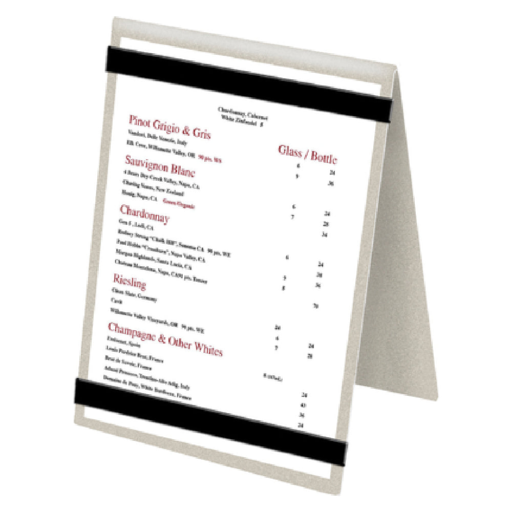 Menu Solutions MTDBL-57-RB_SWIRL Table Tent Holds 5" X 7" Insert Double Sided