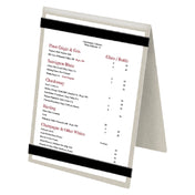 Menu Solutions MTDBL-57-RB_SWIRL Table Tent Holds 5" X 7" Insert Double Sided