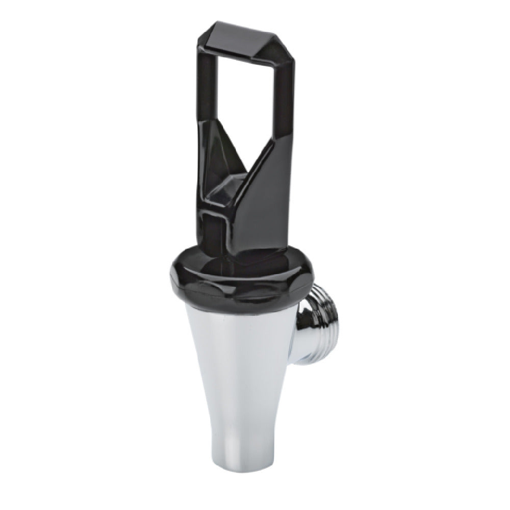 Service Ideas 040201 Jewel Standard Beverage Dispenser Spigot 1-1/32" 14 UNC Black And Polished Stainless