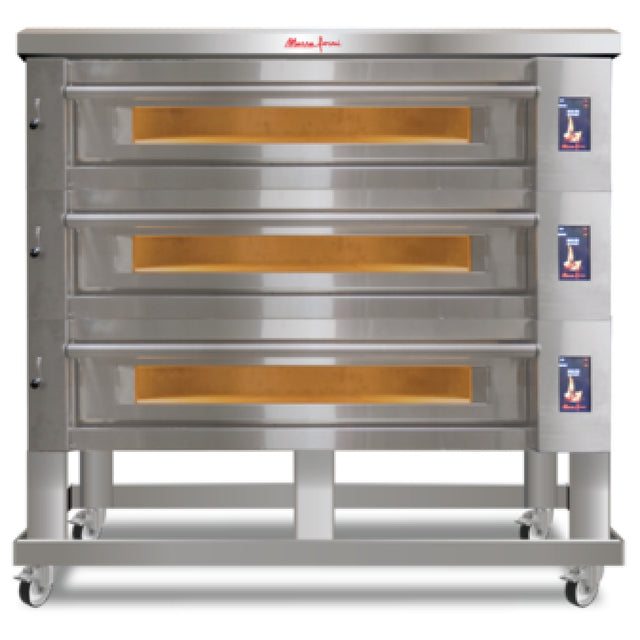 Marra Forni ELST55-36/3 Marra Forni Electric Deck Oven Three Independent Stacked Cooking Decks Each With 55" X 36" MarraStone Cooking Surface