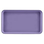 A rectangular, shallow Camtray in solid lavender purple with rounded corners and raised edges, viewed from above against a white background. This high-impact fiberglass tray is dishwasher safe and appears to be made of durable material.