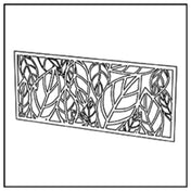 BauscherHepp VE-38022 Venta® Metal Panel With Cut-out Decor "LEAF" To Cover The Front Of The Buffet Table