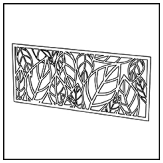 BauscherHepp VE-38022 Venta® Metal Panel With Cut-out Decor "LEAF" To Cover The Front Of The Buffet Table