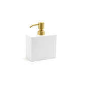 FOH RSP021WHT22 28oz New York Pump Snow With Matte Brass Top Includes One RSP009WHT22-BTM 28oz New York Pump Base Snow