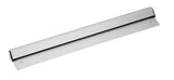 A silver, rectangular aluminum object with a narrow, raised central section and wider flat base, featuring two visible screw holes on each end. This could be a component for an order rack or glass marble slide, photographed on a white background.