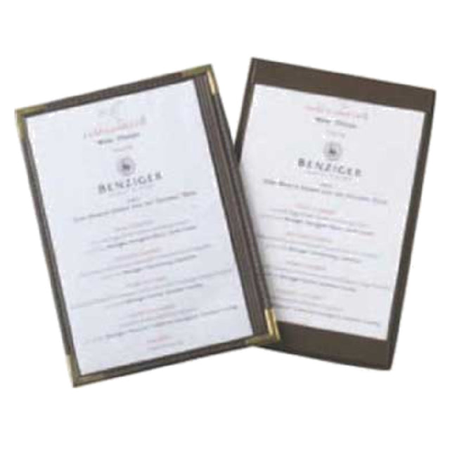 Menu Solutions RS33G_BURGUNDY-GOLD-CORNER Menu Board 11" X 17" Insert Single Panel With 2 Views