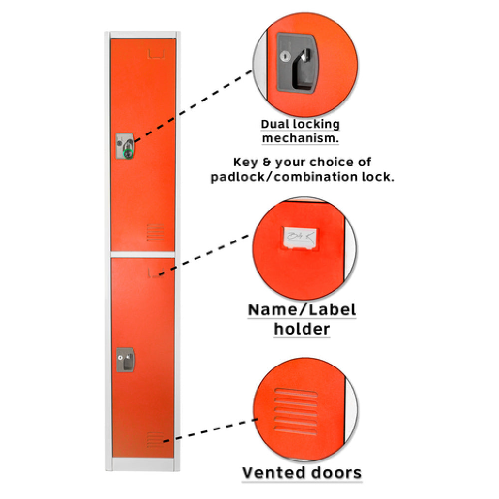 Alpine Industries ADI629-202-RED Storage Locker 72" H X 12" W Double-compartment
