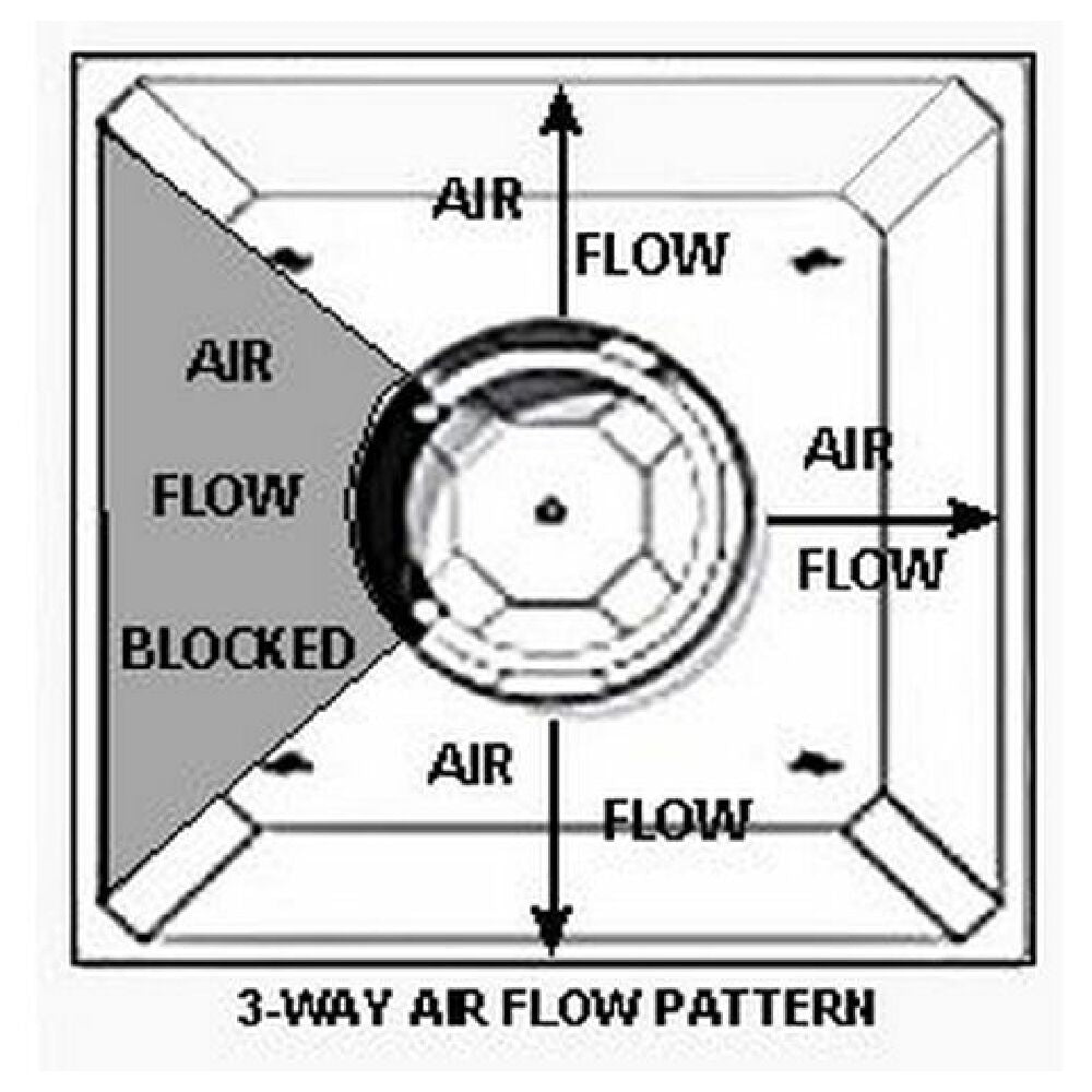 AllPoints 5561031 Air Diffuser 3way (8"neck White 24"sq)