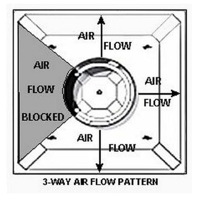 AllPoints 5561031 Air Diffuser 3way (8"neck White 24"sq)