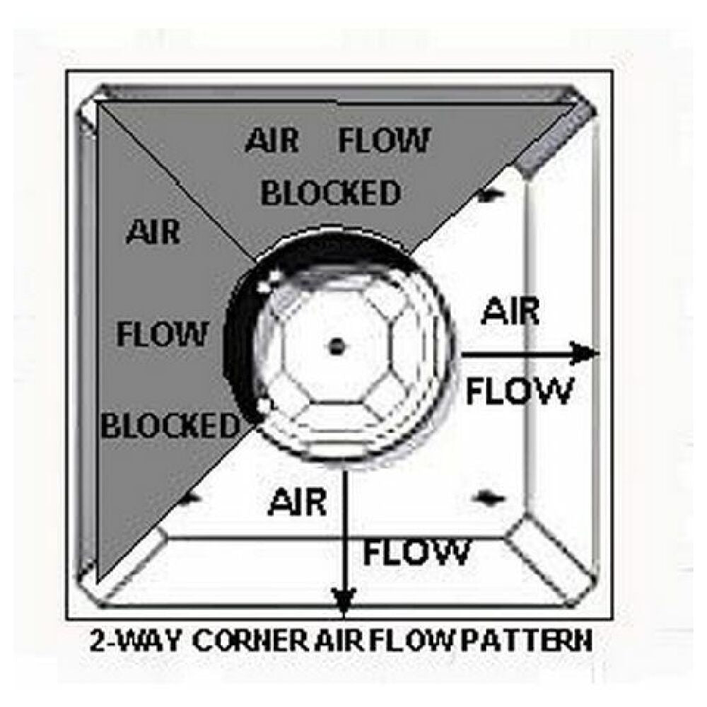 AllPoints 5561079 Air Diffuser 2way Crnr (16"neck White 24"sq)