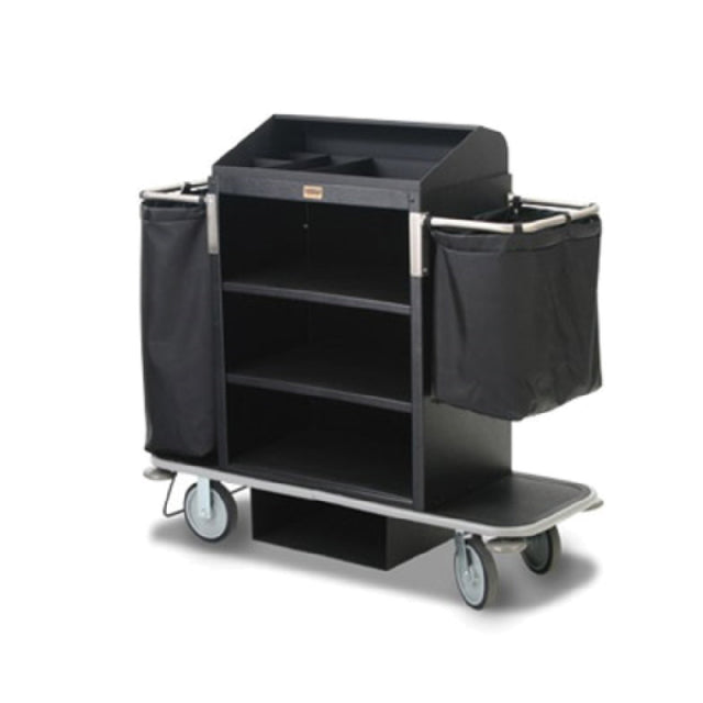 Forbes Industries 2220 Plastic Housekeeping Cart Three Shelves In A 30" W X 19" D X 36" H Cabinet