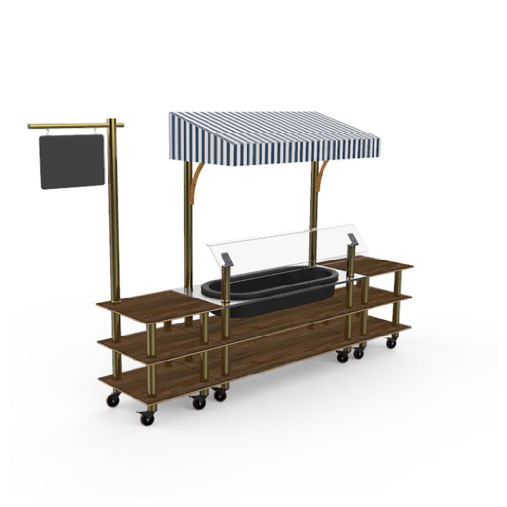 Steelite MGCMLA01WBWW Classic Canopy Cooling Station 130"W X 29 1/2"D X 96"H Mixed Materials