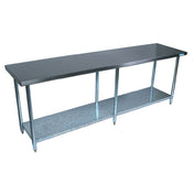 BK Resources QVT-8430 Work Table 84"W X 30"D X 34-3/4" H 14/304 Stainless Steel Top Reinforced With (2) 2" Rectangular Steel Tubing
