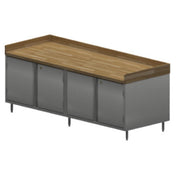 BK Resources CMBT-3696HL Chef Table Cabinet Base With Hinged Doors & Locks 96"W X 36"D X 39"H Overall Size