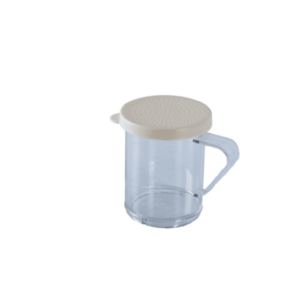Omcan 81166 (81166) Dredge 10 Oz. Capacity Yellow Lid With 4 Mm Holes For Coarsely Ground Products