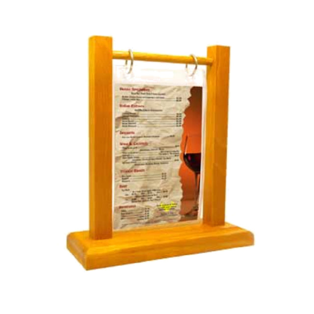 Menu Solutions WFTRO-B Table Tent Holds 5" X 7" Insert Flip Top With Nickel Rings