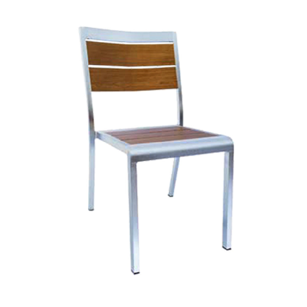 Emuamericas, Llc AB1020HD-22-404 - Sid Stacking Side Chair, Indoor/outdoor, Wood-look Aluminum Slat Back And Seat