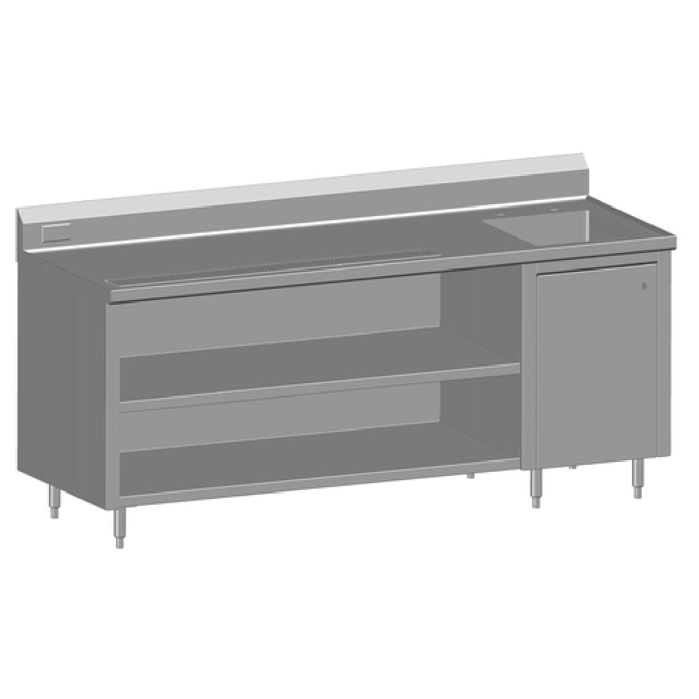 SPG BC-84R - Universal Stainless Beverage Counter, 84" Long, 30" Wide