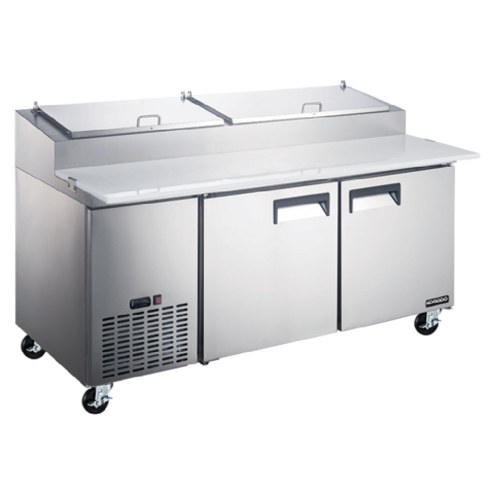 Bison KPT67 Komodo Refrigerated Pizza Prep Table Two-section Self-contained Refrigeration