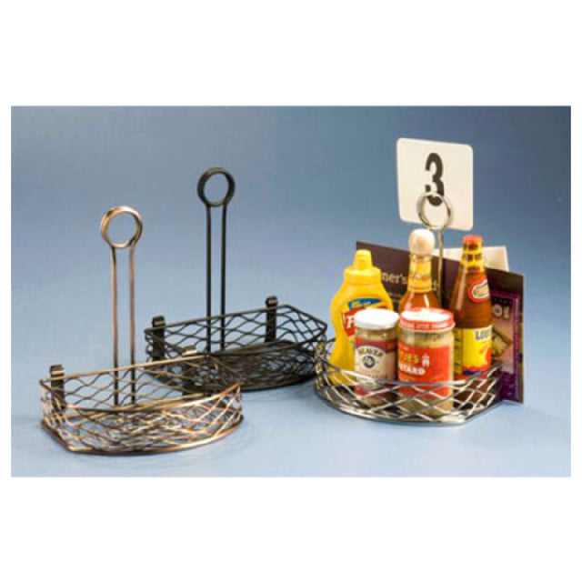 American Metalcraft SRBNB1 Birdnest Condiment Rack 5-5/8" X 8" X 9-1/8"H Semi Round With Flat Back