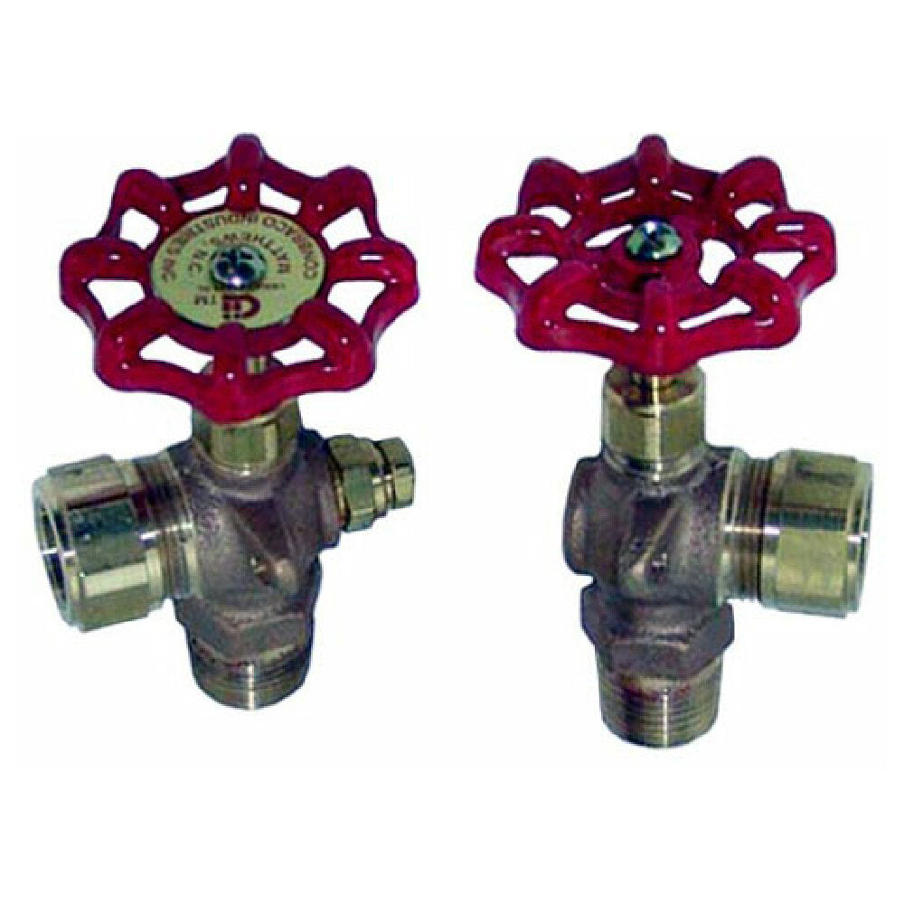 CROWN STEAM 5395-1 Water Gauge Valve Set 1/2" X 5/8" Od Glass Tub