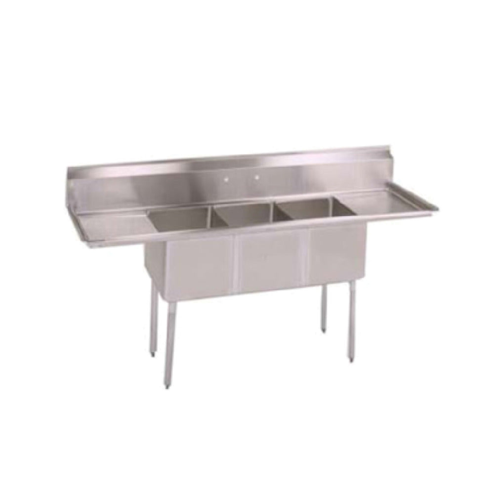 John Boos E3S8-1620-12T18-X E-Series Sink 3-compartment 84"W X 25-1/2"D X 43-3/4"H Overall Size