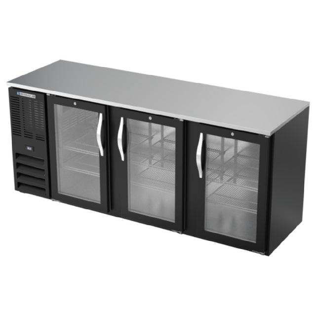 Beverage Air BBN78HC-G-B - Refrigerated Back Bar Storage Cabinet, Three-section, 78"W X 26-3/8"D X 34"H