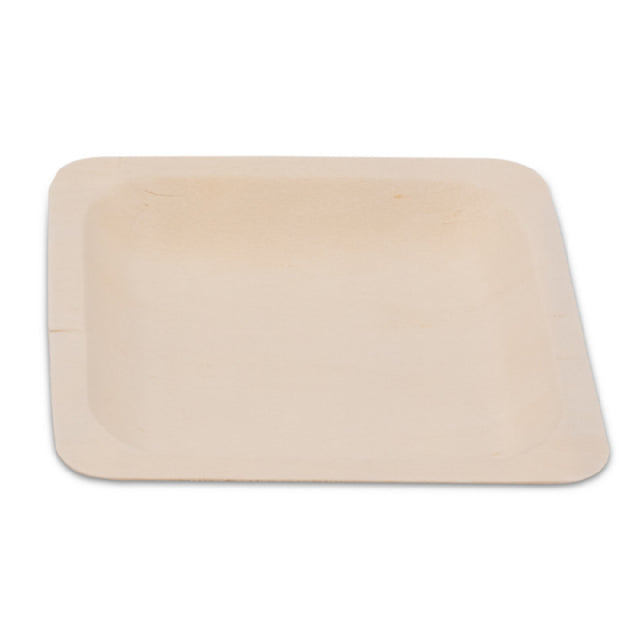 JB Prince RB330 5.5 Square Poplar Wood Plate 5.5"W X 0.5"H Poplar Natural Wood (50 Pack)