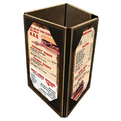Menu Solutions HBQUAD-A Table Tent Holds 4" X 6" Inserts Quad Panel