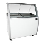 Kelvinator KCICDC6FH (738372) 6-tub 42-1/2" Long Front Of The House Display Ice Cream Or Gelato Dipping Cabinet. Exterior & Interior Panels Stainless Steel Painted White