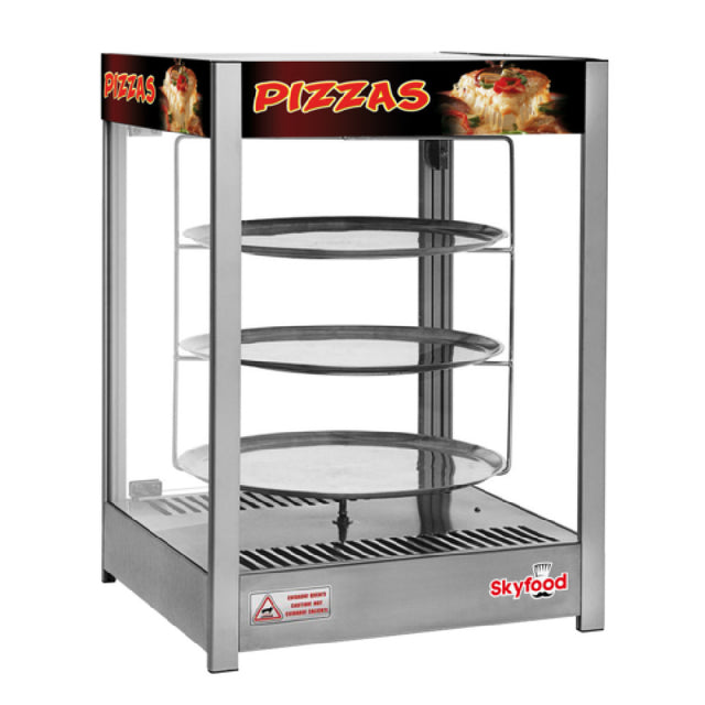 Skyfood Equipment PD3TS18 Steam Line Pizza Display Case 22"W X 19"D X 31-1/2"H 304 Stainless Steel Tubular Heating Element