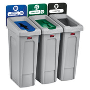 Rubbermaid 2007918 Slim Jim® Recycling Station 69 Gallon 3 Stream