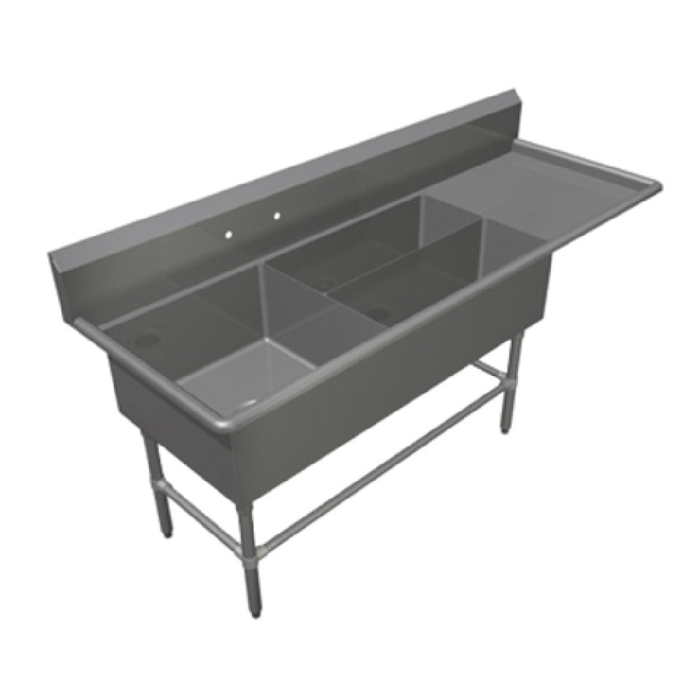 John Boos 3PBPS3224-1D24R Pro-Bowl Platter Sink 3-compartment 84-3/16"W X 29-1/2"D X 43"H Overall Size