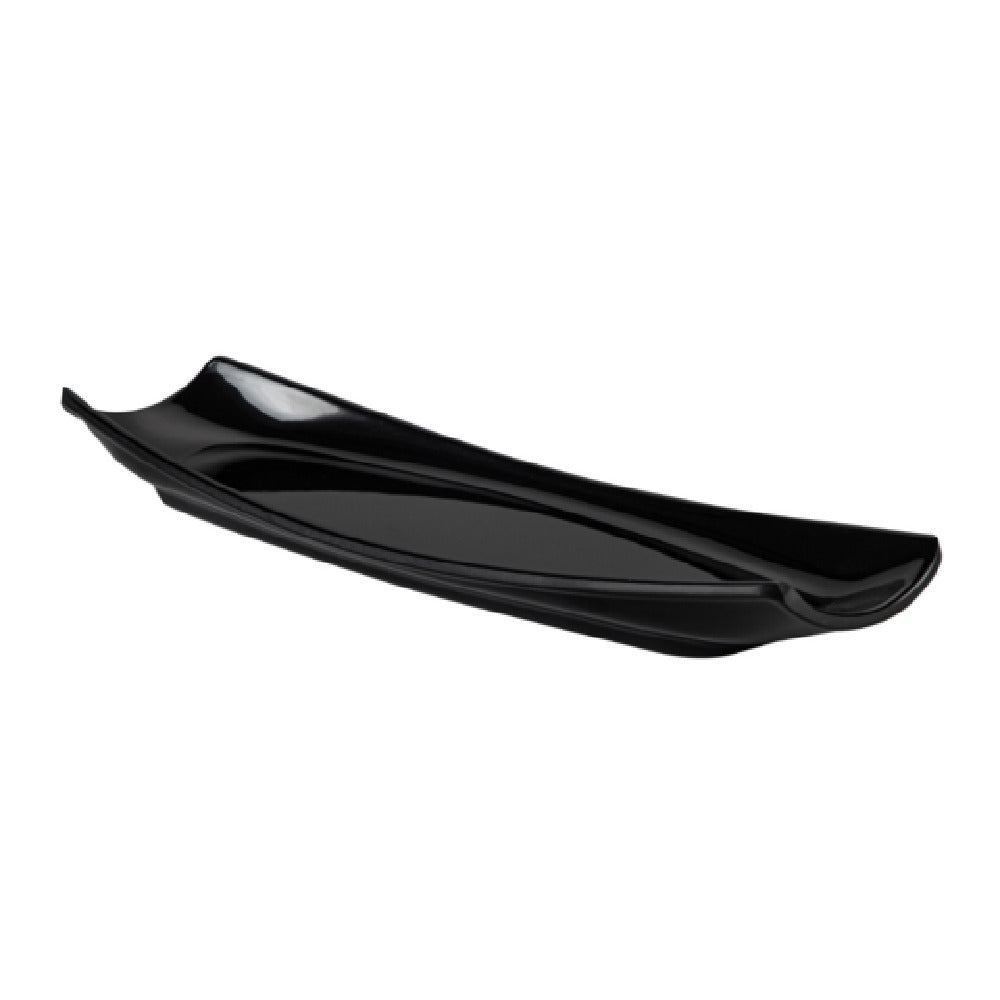 CAC China XCOP-BT14-K Cooper Platter 13-5/8"W X 4-3/8"D X 1-3/8"H Boat Shape
