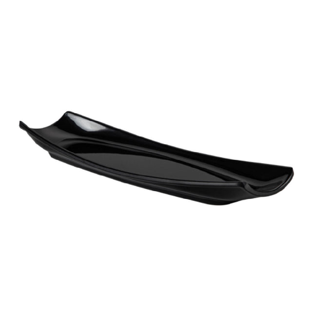 CAC China XCOP-BT14-K Cooper Platter 13-5/8"W X 4-3/8"D X 1-3/8"H Boat Shape