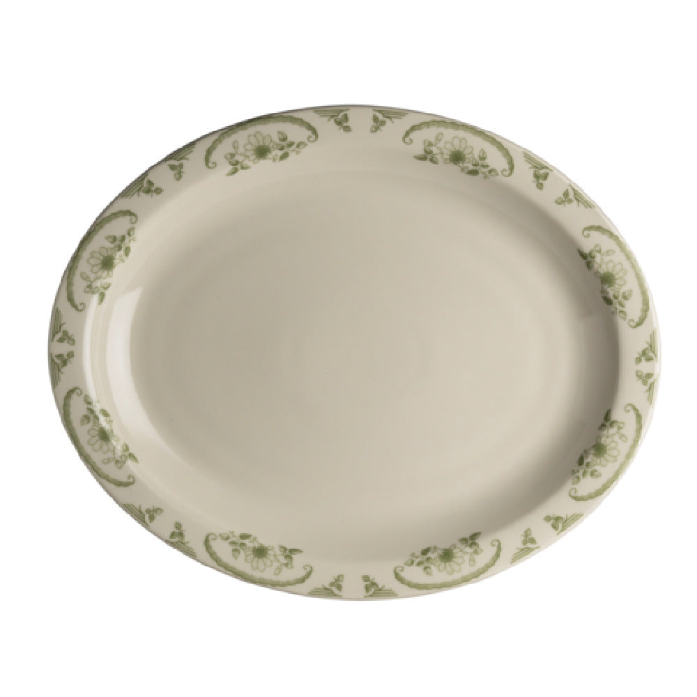 Steelite HL2619885 - Narrow Rim Oval Platter, 13.75" X 11.25", American Rose