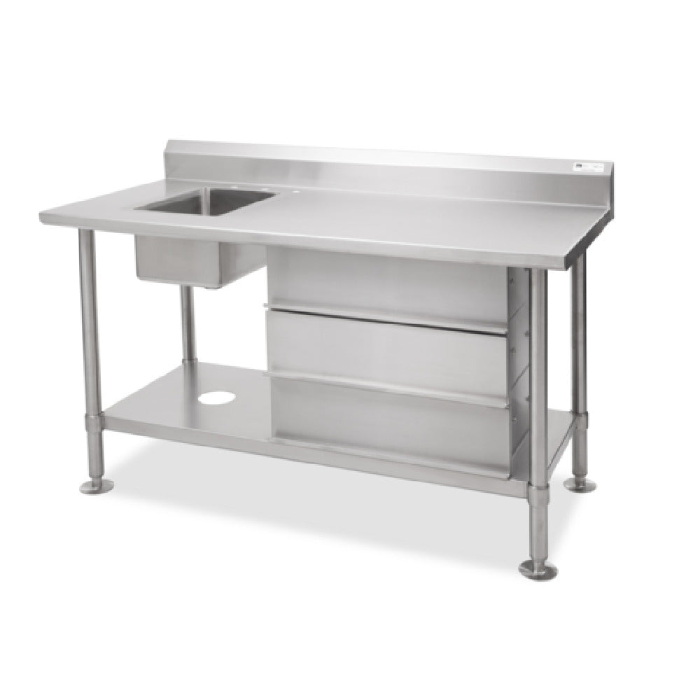 John Boos CGS-VTS54 Work Table With Prep Sink 54"W X 24"D X 36"H Overall Size