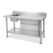John Boos CGS-VTS54 Work Table With Prep Sink 54"W X 24"D X 36"H Overall Size