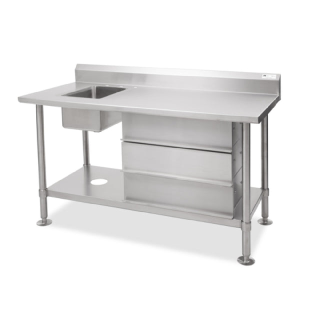 John Boos CGS-VTS54 Work Table With Prep Sink 54"W X 24"D X 36"H Overall Size