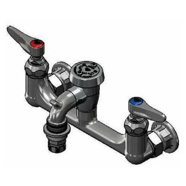 T&S Brass B-2271-POL Service Sink Faucet Wall Mount 8" Adjustable Centers