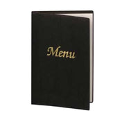 Risch 700 5.5X8.5 MB MENU Black Vinyl Menu Cover 5-1/2" X 8-1/2" Folded Double