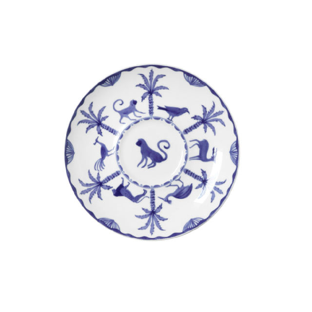 Steelite 82124AND0169 Tea For One Saucer Coupe 5.75" X 0.75" Sultans Garden Blue