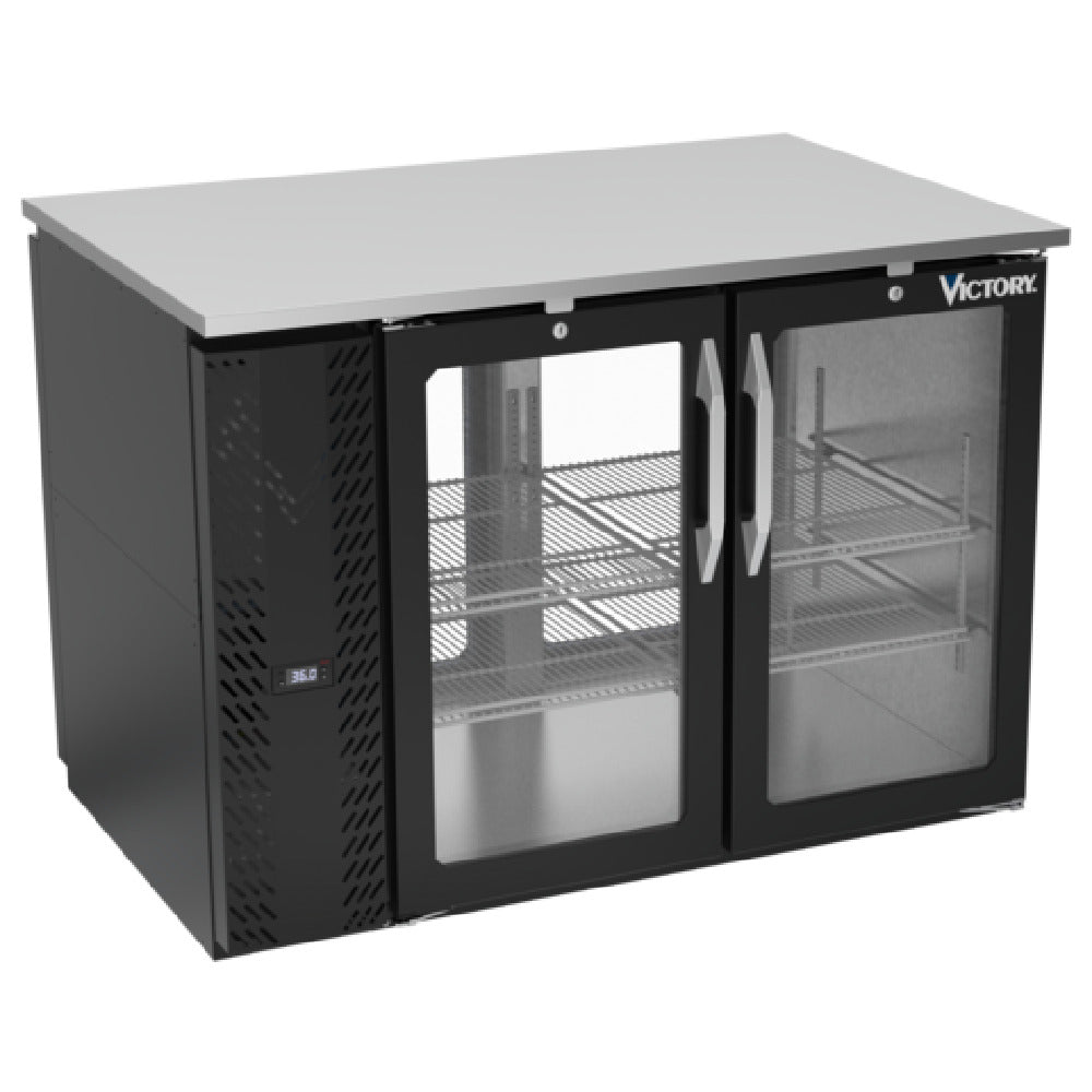 Victory VBB48HC-G-PT-B - Pass-Thru Back Bar Refrigerator, Two-section, 48"W X 32-3/4”D X 34"H